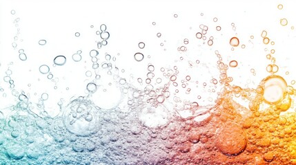 Abstract Background of Air Bubbles in Liquid with White Background