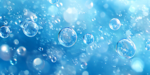 Underwater Air Bubbles in Clear Blue Water