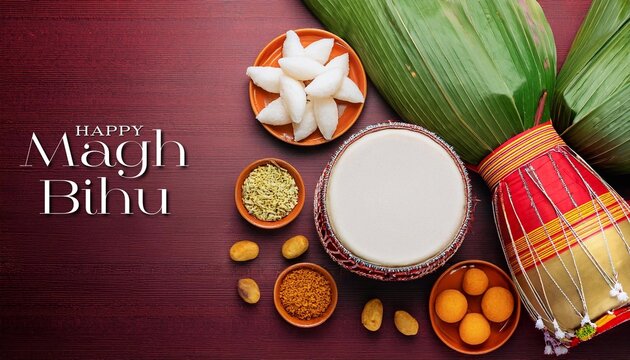 Happy Magh Bihu Festival Poster Design