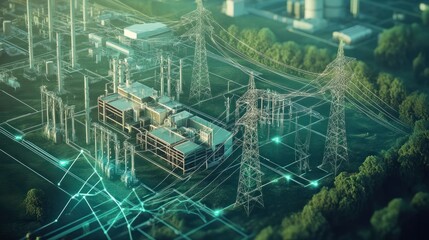 Obraz premium Peertopeer energy trading illustrated as a strategy game of managing resources and investing in communal power grids ar