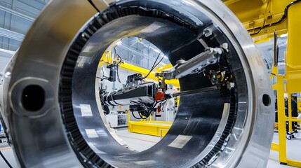 Obraz premium Closeup shot of the autoclave curing process for manufacturing high performance carbon fiber composite parts
