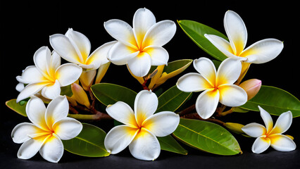 Fototapeta premium frangipani flower on black
