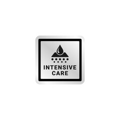 Intensive care label or Simple Intensive care logo vector isolated. Simple Intensive care label for product design element. Intensive care label for packaging design element.