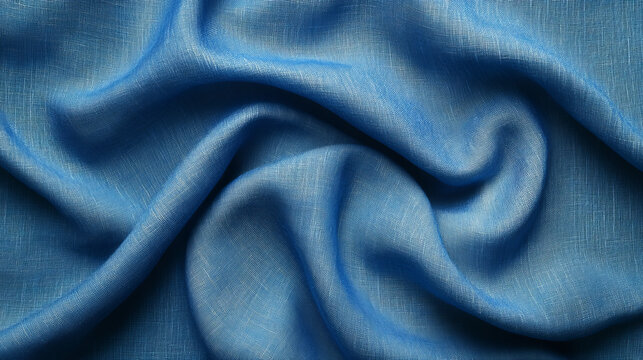 Blue fabric texture background, highlighting the fine details of a silk or linen pattern.

