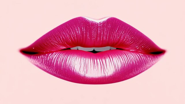 Bright pink lips with a glossy finish, highlighting modern lip care trends and allure in cosmetics