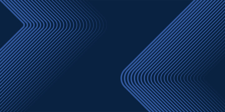 Dark blue background. Modern line stripes curve abstract presentation background. Luxury paper cut background. Abstract decoration, golden pattern,