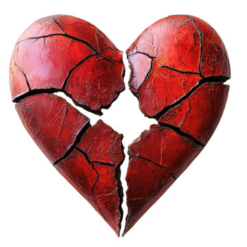 recommend clip art: Broken Heart: A heart split in two with jagged edges, symbolizing heartbreak or separation.