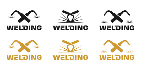 welding vector logo design, illustration, editable welding icon and symbol, graphic, silhouette, fabrication