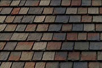 Fototapeta premium Processed collage of slate roof tiles surface texture. Background for banner, backdrop or texture
