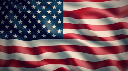Naklejka premium American Flag Waving in the Wind, Generative Ai