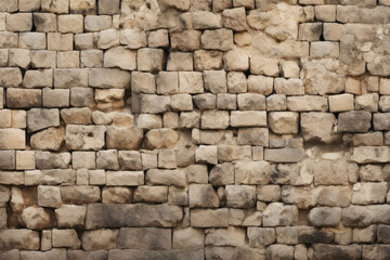 Fototapeta premium Processed collage of old ancient sand block wall texture in daylight. Background for banner