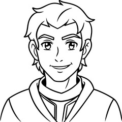 cute anime man smiling
