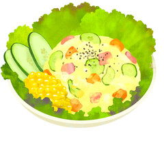 ポテトサラダ　サラダのイラスト