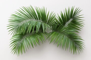 Fototapeta premium Tropical Green Palm Leaves Branch Isolated on Transparent Background