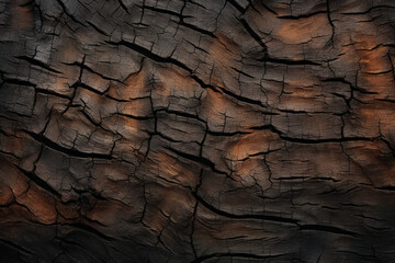 Processed collage of old black tree bark surface texture. Background for banner, backdrop
