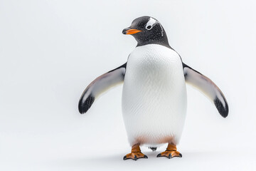 Fototapeta premium Gentoo Penguin Standing Tall Front View of a Penguin in Neutral Pose
