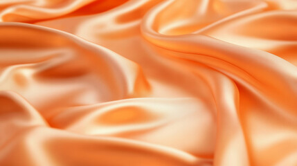 Fototapeta premium An elegant and beautiful orange satin or silk background, featuring a soft, blurred effect.