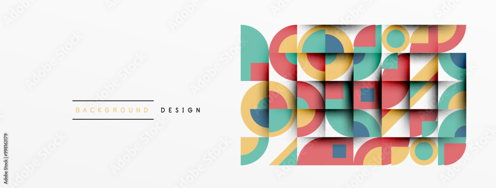 Poster geometric design abstract background - circles squares