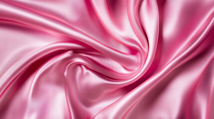 Fototapeta premium Pink silk satin fabric, creating a soft and elegant silk background.