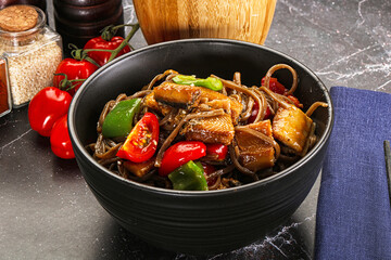 Buckwheat Soba with eel and vegetavles