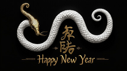 Fototapeta premium Chinese New Year 2025 Celebrating the Year of the Snake, Symbol of Transformation, Renewal, and Power in Traditional Chinese Zodiac and Culture