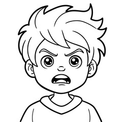 cute boy with anger facial expressions