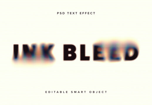 Ink Bleed Text Effect Mockup