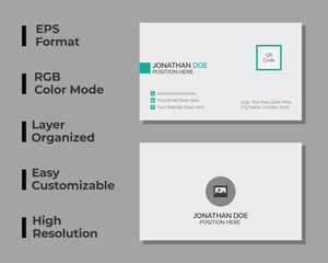 Modern business card, personal identity card, corporate card, simple business card, layout, set