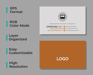 Modern business card, personal identity card, corporate card, simple business card, layout, set