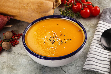 Vegetarian Pumpkin soup with spices