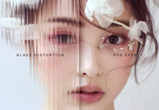 Reeded Glass Image Effect Mockup