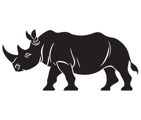 Rhino cartoon coloring page, Outline rhino, Silhouette line art rhino