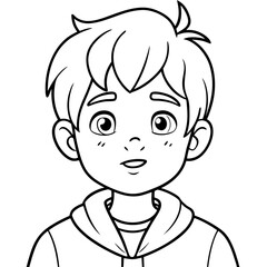 cute boy with turning pale facial expressions