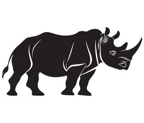 Rhino cartoon coloring page, Outline rhino, Silhouette line art rhino