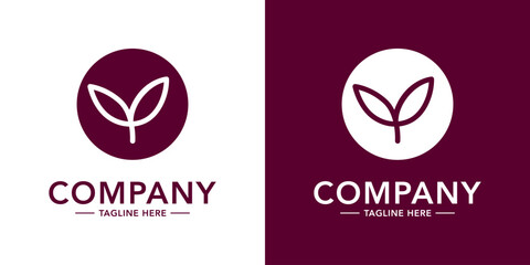 Obraz premium Logo for a company with leaves