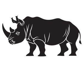 Rhino cartoon coloring page, Outline rhino, Silhouette line art rhino