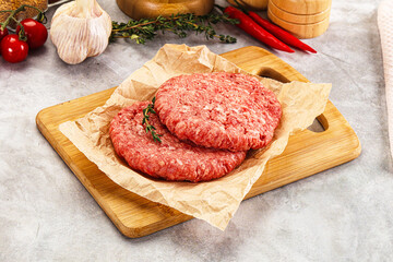 Raw beef minced meat cutlet