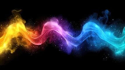 Obraz premium Colorful abstract wave of light and smoke effects
