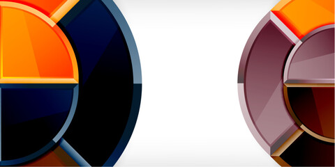 Obraz premium Glossy circles geometric background. Vector Illustration For Wallpaper, Banner, Background, Card, Book Illustration, landing page