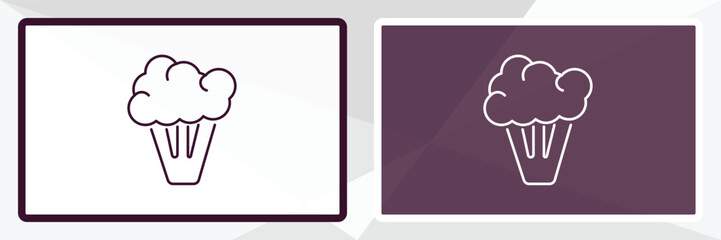 broccoli porcion outline icon. Linear vector from gym concept. Thin line white and black broccoli porcion icon isolated on white and dark background