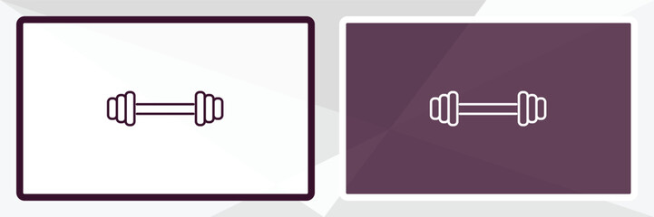 dumbbells bar outline icon. Linear vector from gym concept. Thin line white and black dumbbells bar icon isolated on white and dark background