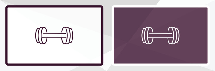 exercising dumbbell outline icon. Linear vector from gym concept. Thin line white and black exercising dumbbell icon isolated on white and dark background