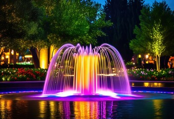 sleek modern fountain dynamic water features creating stunning visual display, design, sculpture, elegance, outdoor, landscape, architecture, beauty