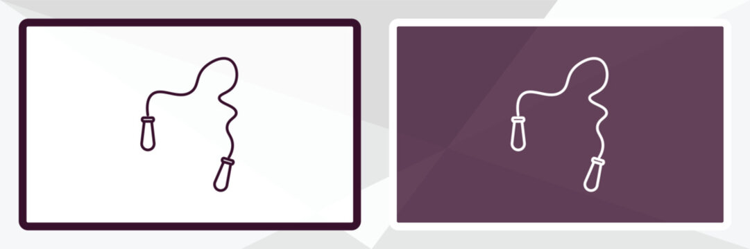 skip rope outline icon. Linear vector from gym concept. Thin line white and black skip rope icon isolated on white and dark background