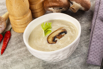 Delicous mushroom champignon cream soup