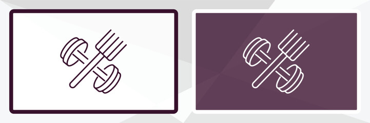 fitness food outline icon. Linear vector from gym concept. Thin line white and black fitness food icon isolated on white and dark background