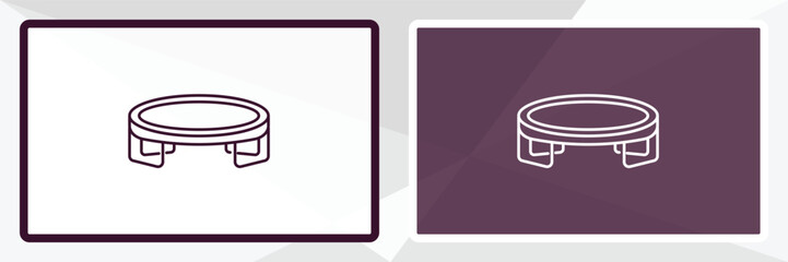 trampoline outline icon. Linear vector from gym concept. Thin line white and black trampoline icon isolated on white and dark background