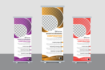 Corporate Rollup banner presentation design Template