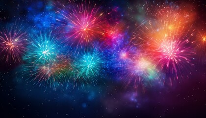 Colorful fireworks illuminate the night sky during a festive celebration in early summer
