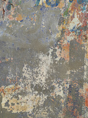 Old wall texture - rusty wall. Grunge background. Several layers of paint.